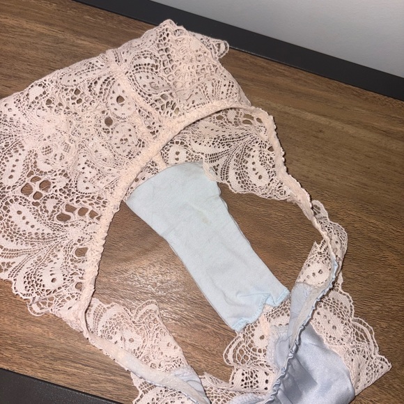 Free People Wanderlust Longline Bralette and matching panty SET iliac ice - Picture 12 of 13